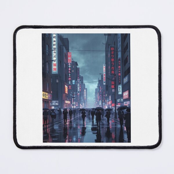 Item preview, Cityscape Rain in Tokyo Japan designed and sold by JenkoStudios.