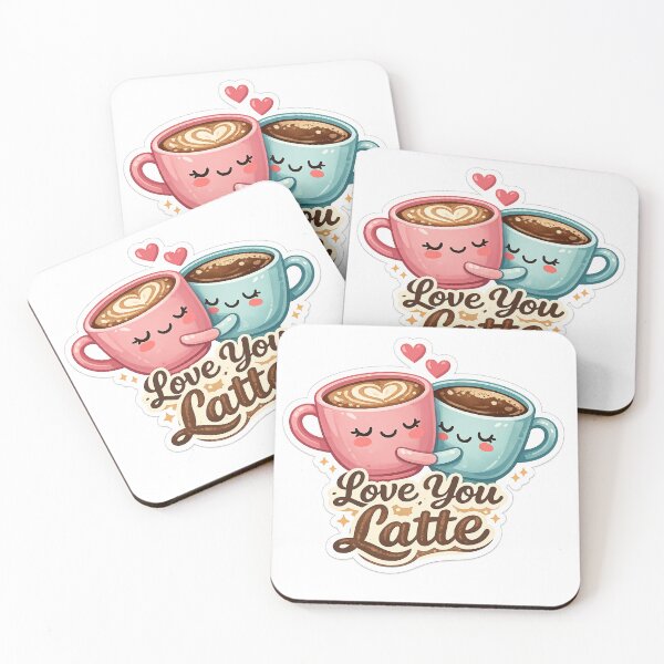 Item preview, Love You Latte – Cute Coffee Cups Couple Sticker designed and sold by Trigart-art.