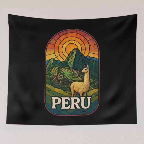 Item preview, Peru Llama Stained Glass Art Travel designed and sold by TomFrontierArt.