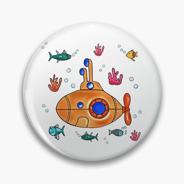 Item preview, Cute Submarine And Tropical Fish designed and sold by Sartoris Art.