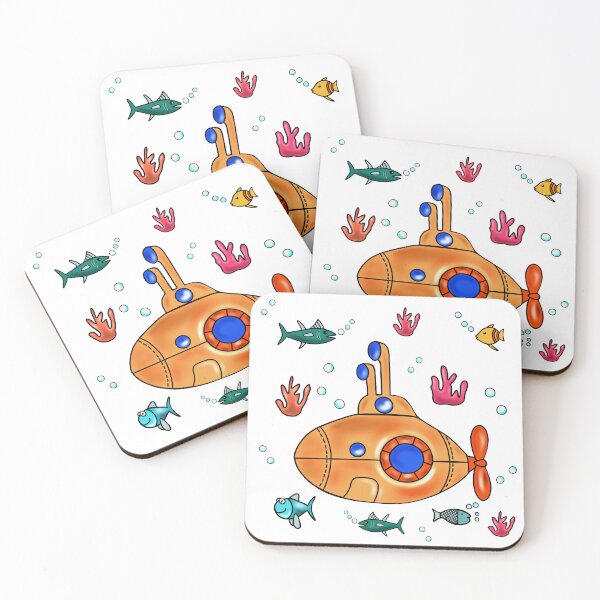 Item preview, Cute Submarine And Tropical Fish designed and sold by Sartoris Art.