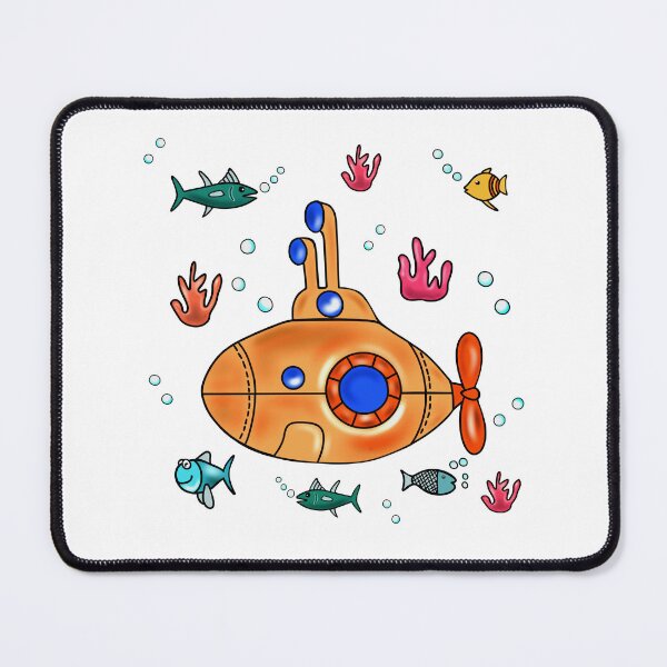 Item preview, Cute Submarine And Tropical Fish designed and sold by Sartoris Art.