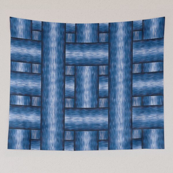 Item preview, Abstract pattern of blue fibers designed and sold by Cherevan.