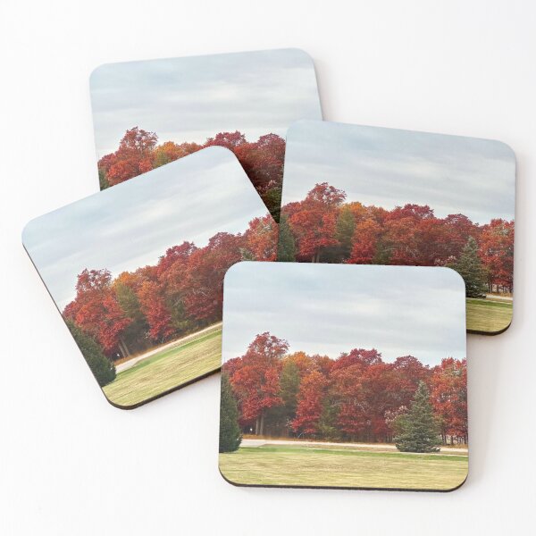 Item preview, Vibrant Crimson Autumn Forest Edge designed and sold by Willy1919.