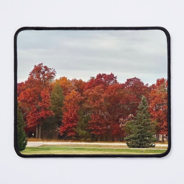 Item preview, Vibrant Crimson Autumn Forest Edge designed and sold by Willy1919.