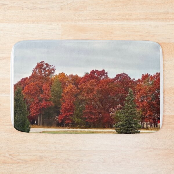 Item preview, Vibrant Crimson Autumn Forest Edge designed and sold by Willy1919.