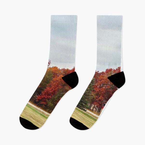Item preview, Vibrant Crimson Autumn Forest Edge designed and sold by Willy1919.
