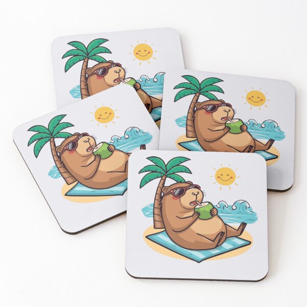 Item preview, Capybara Chill Mode Beach Shirt | Cute Summer Capybara | Funny Beach Animal T-Shirt designed and sold by EchopawCo.