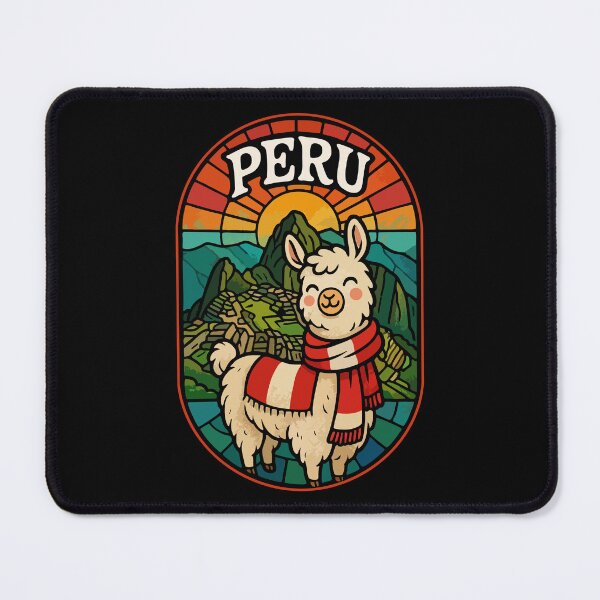Item preview, Peru Kawaii Llama Stained Glass Art Travel designed and sold by TomFrontierArt.