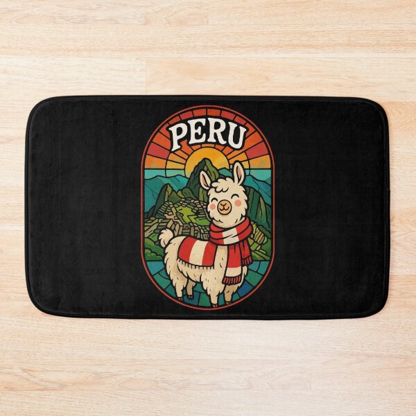 Item preview, Peru Kawaii Llama Stained Glass Art Travel designed and sold by TomFrontierArt.