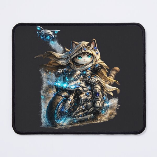 Item preview, Chipi Futuristic Cat Rider – Cute Robot Kitty On Motorcycle designed and sold by Minato_Monarch.