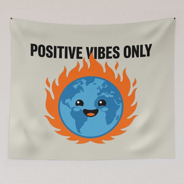 Item preview, Positive Vibes Only Earth On Fire designed and sold by KeremYurtseven.