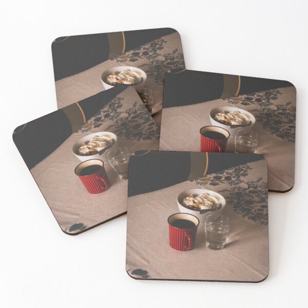 Item preview, Coffee and breakfast on minimalist table setting designed and sold by mazatrazz.