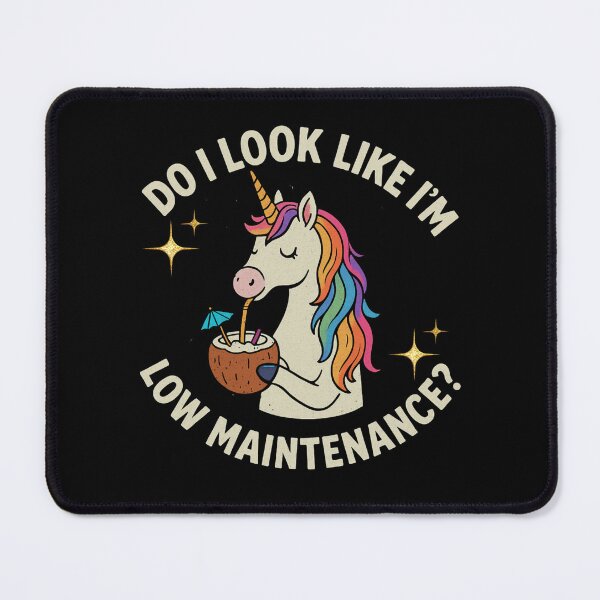 Item preview, Do I Look Like I’m Low Maintenance? – Funny Unicorn Sarcastic Meme designed and sold by SoundStyleShop.