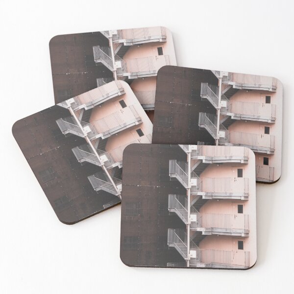 Item preview, Pastel-toned apartment building facade designed and sold by mazatrazz.