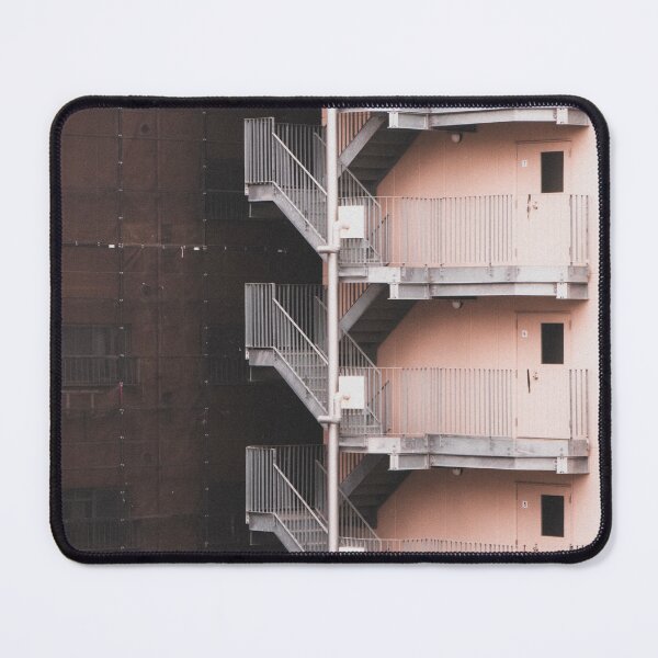 Item preview, Pastel-toned apartment building facade designed and sold by mazatrazz.