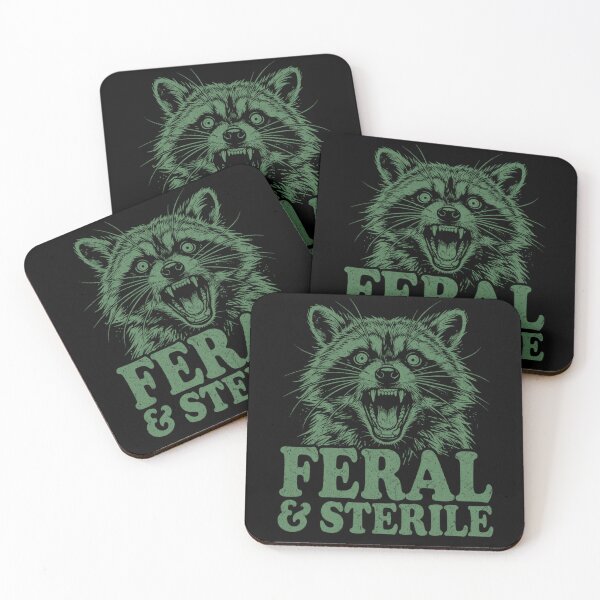 Item preview, Feral And Sterile Raccoon Dark Humor designed and sold by FreshVibe Prints.