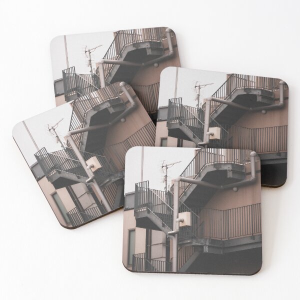 Item preview, Modern apartment building fire escape stairs designed and sold by mazatrazz.