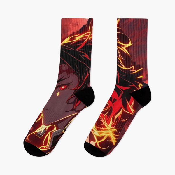 Item preview, Flame Aura Anime Warrior Under Blood Moon | Fiery Samurai Anime Aesthetic designed and sold by Dyan4.