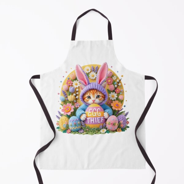 Item preview, Egg Thief – Cute Knitted Easter Kitten Bunny Design designed and sold by relso.