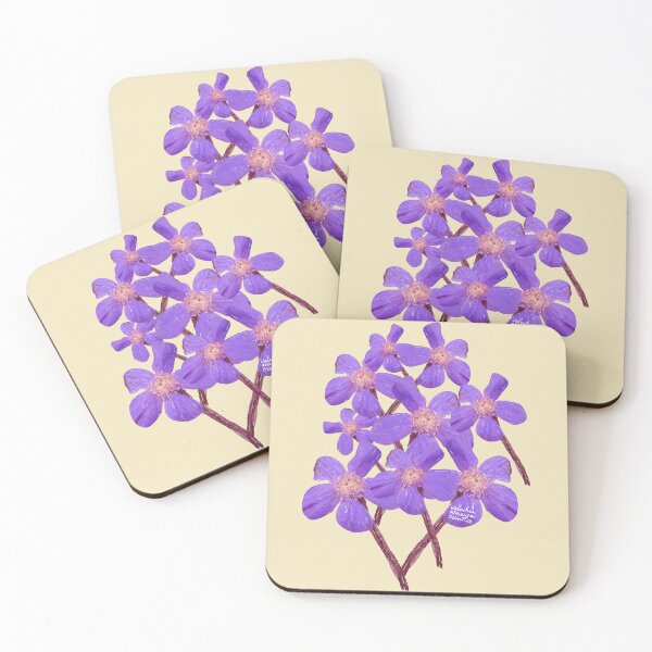 Item preview, Blue bugloss flowers on background beige designed and sold by ValentinaAssenza.