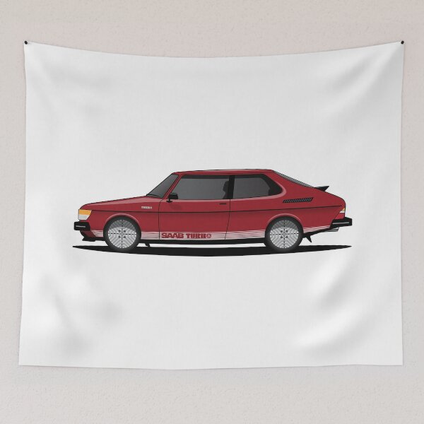 Item preview, Saab 99 TURBO Illustration Burgundy designed and sold by blackdogshop.