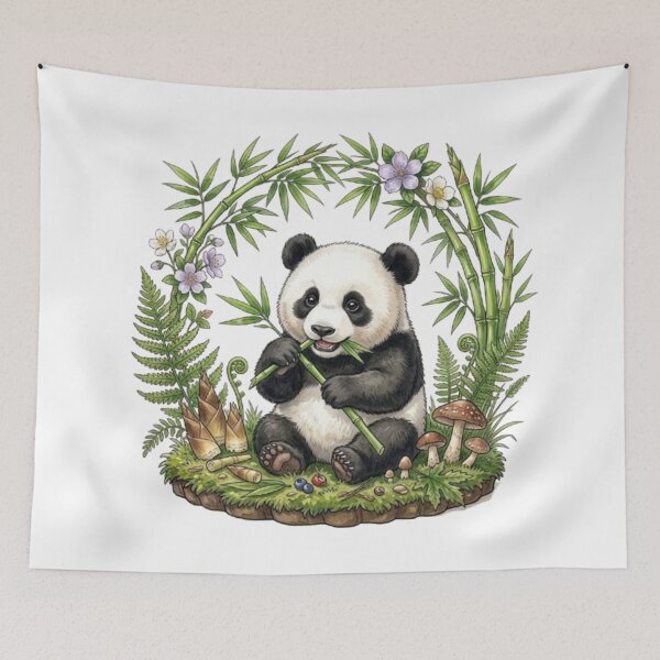 Item preview, Baby Giant Panda and his Sacred Bamboo Feast designed and sold by CHRIST5000.