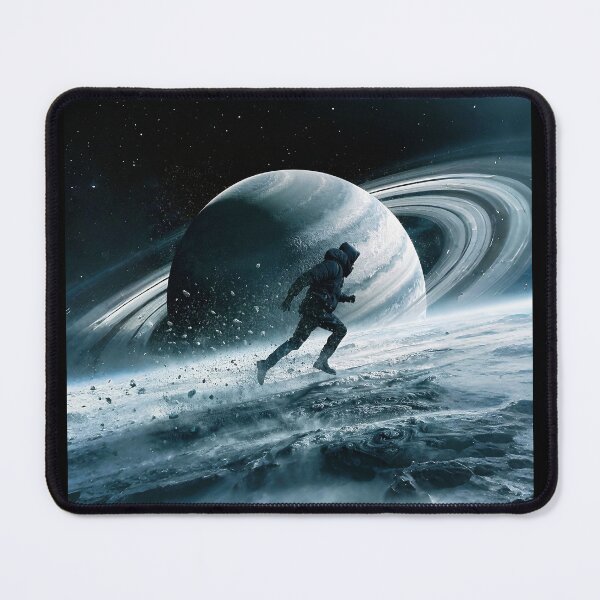 Item preview, Man Running on Saturn – Cosmic Runner Funny Space Aesthetic T-Shirt designed and sold by TinyVibes Studio.