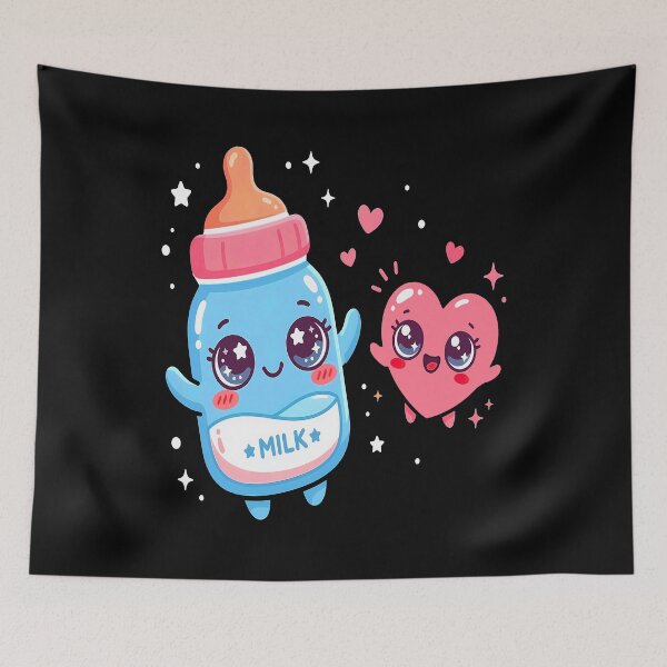 Item preview, NICU Nurse Cute Kawaii Baby Bottle and Heart  designed and sold by sky11PP.