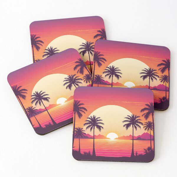 Item preview, Retro Sunset Palm Trees 80s Vintage Aesthetic - 7 designed and sold by RELAX STATION.