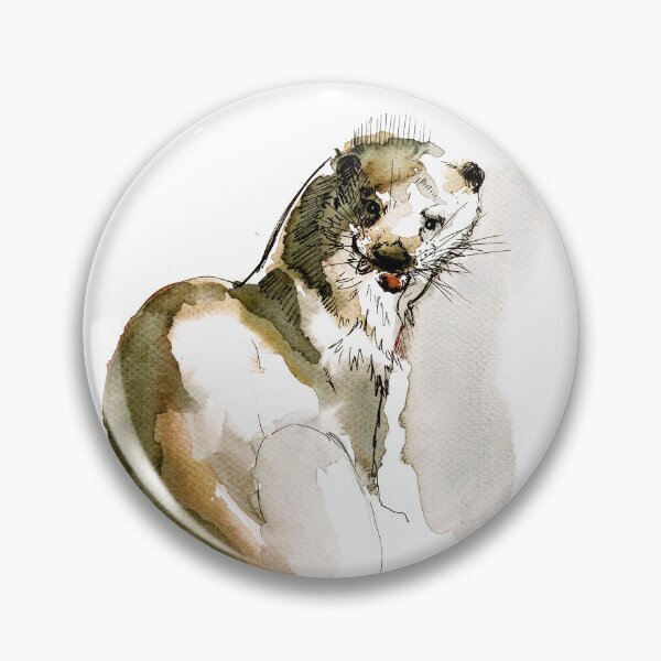 Item preview, Totem otter  Lutra lutra watercolor designed and sold by belettelepink.