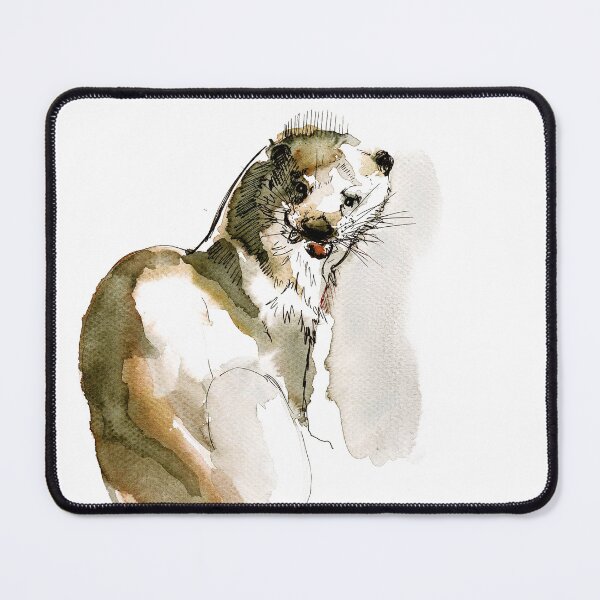 Item preview, Totem otter Lutra lutra watercolor designed and sold by belettelepink.