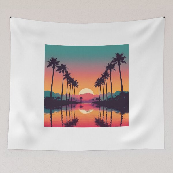 Item preview, Retro Sunset Palm Trees 80s Vintage Aesthetic - 8 designed and sold by RELAX STATION.