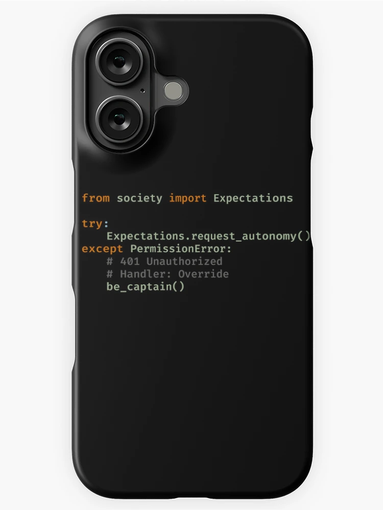 Thumbnail 1 of 4, iPhone Case, Exception Handled: Be Captain (Python Code) designed and sold by CaptainSeren.
