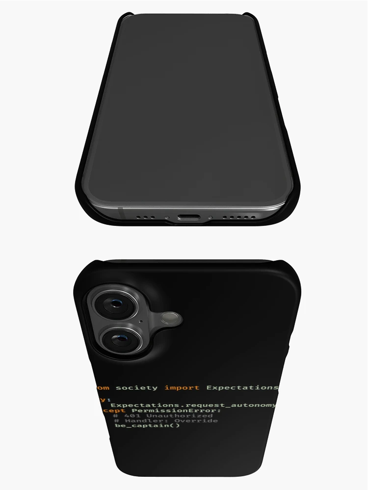 Thumbnail 3 of 4, iPhone Case, Exception Handled: Be Captain (Python Code) designed and sold by CaptainSeren.
