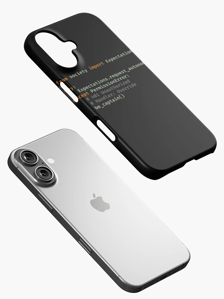 Thumbnail 2 of 4, iPhone Case, Exception Handled: Be Captain (Python Code) designed and sold by CaptainSeren.