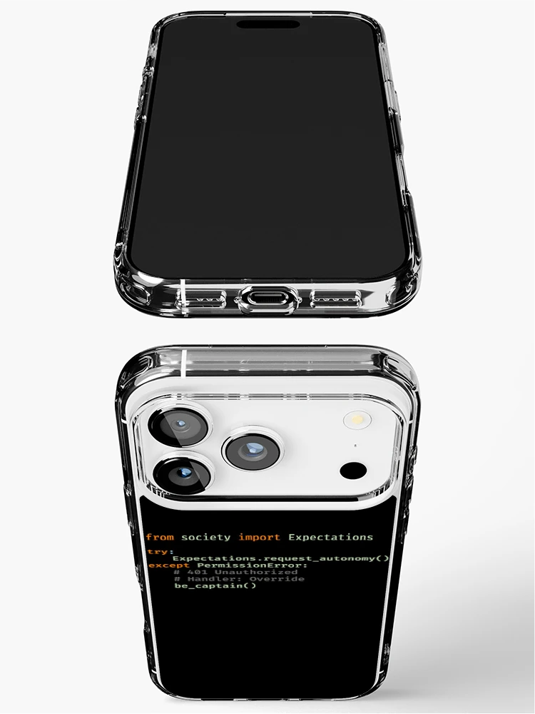 Thumbnail 3 of 5, iPhone Case, Exception Handled: Be Captain (Python Code) designed and sold by CaptainSeren.