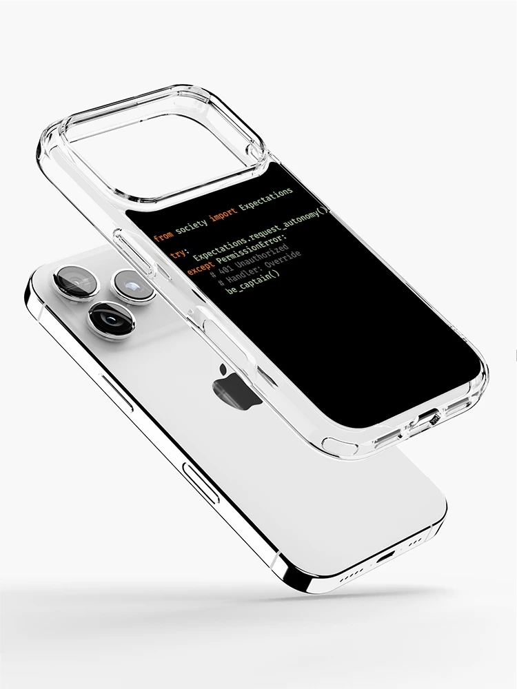 Thumbnail 2 of 5, iPhone Case, Exception Handled: Be Captain (Python Code) designed and sold by CaptainSeren.