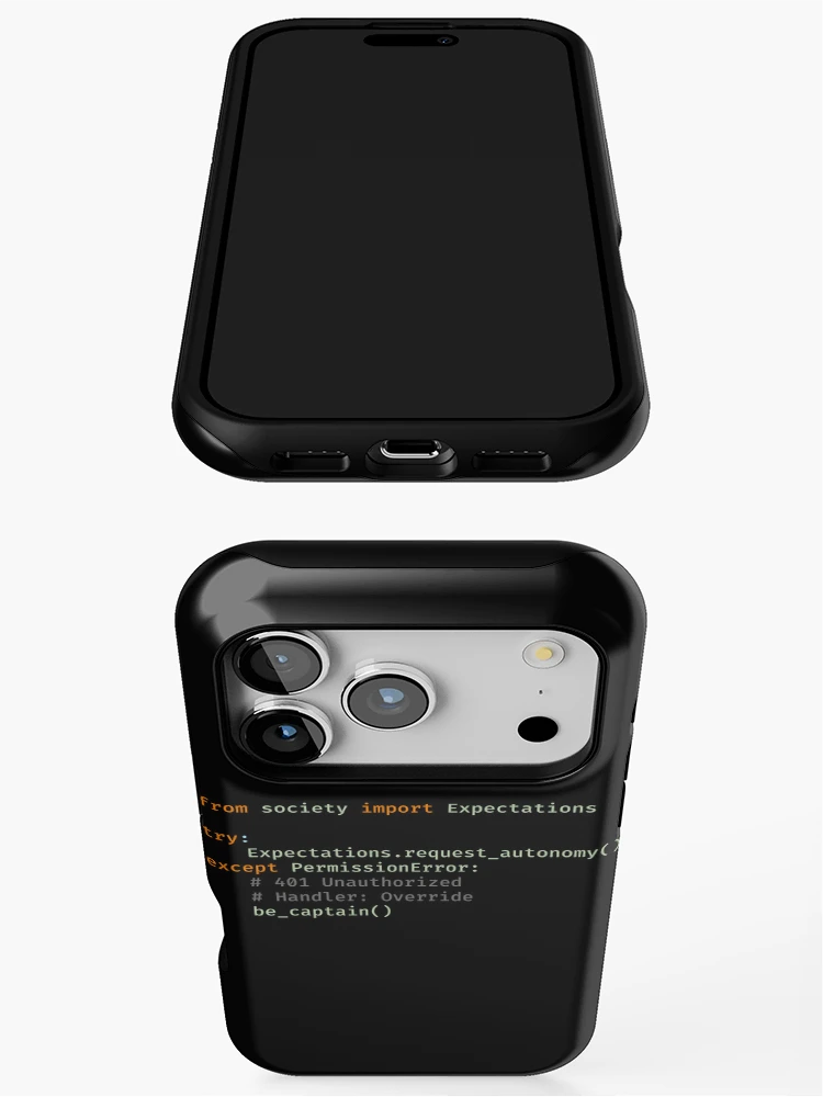 Thumbnail 3 of 4, iPhone Case, Exception Handled: Be Captain (Python Code) designed and sold by CaptainSeren.