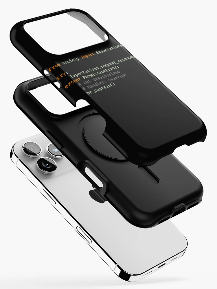 Thumbnail 2 of 4, iPhone Case, Exception Handled: Be Captain (Python Code) designed and sold by CaptainSeren.