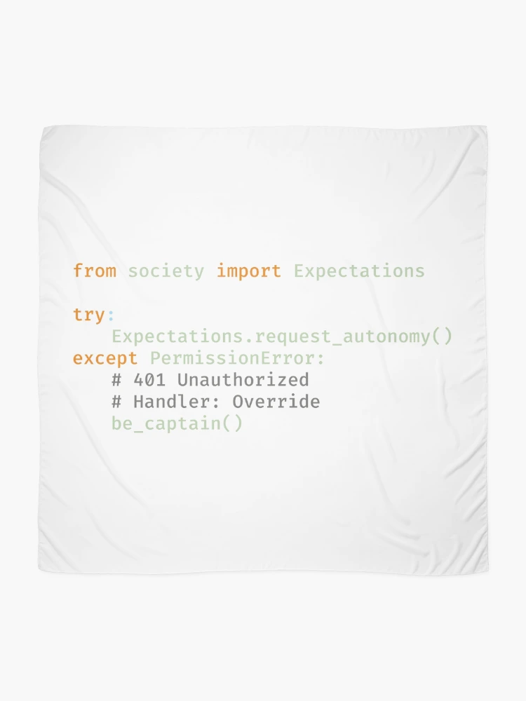 Thumbnail 2 of 3, Scarf, Exception Handled: Be Captain (Python Code) designed and sold by CaptainSeren.