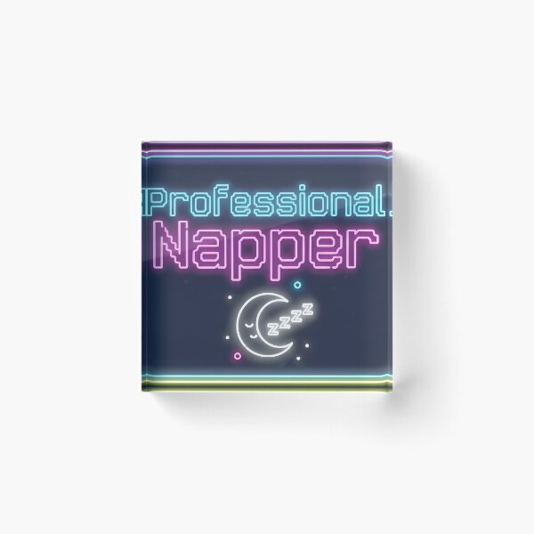 Item preview, Professional Napper Neon Style Funny Quote designed and sold by NovaArtCollect.