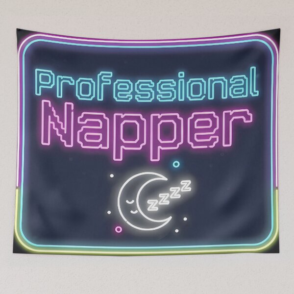 Item preview, Professional Napper Neon Style Funny Quote designed and sold by NovaArtCollect.