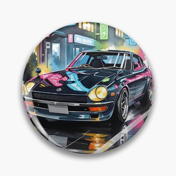 Item preview, Datsun 240Z JDM Neon City Art Retro Japanese Sports Car Cyberpunk Illustration designed and sold by Motorline44.