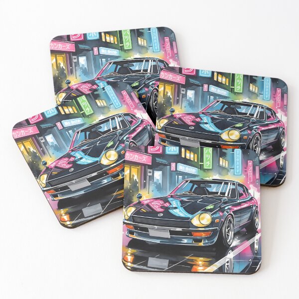Item preview, Datsun 240Z JDM Neon City Art Retro Japanese Sports Car Cyberpunk Illustration designed and sold by Motorline44.