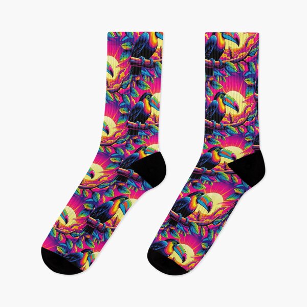 Item preview, Psychedelic Toucan – Tropical Sunset Vibes designed and sold by Dogandesighn.