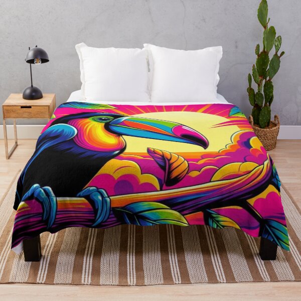 Item preview, Psychedelic Toucan – Tropical Sunset Vibes designed and sold by Dogandesighn.
