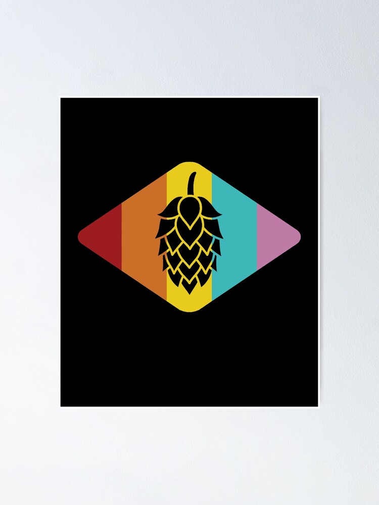 Thumbnail 1 of 3, Poster, Retro Hops designed and sold by designeclipse.