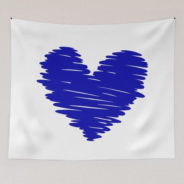 Item preview, Blue pen Heart doodle designed and sold by RedStormCloud.