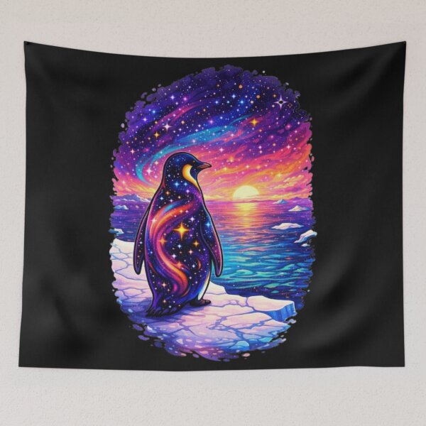 Item preview, Cosmic Penguin in the Arctic designed and sold by SOMANA7.